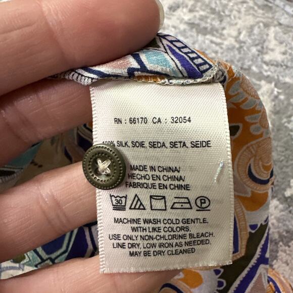 Maeve Anthropologie Cream Button Back 100% Silk Sydney Blouse Top Sz 4‎ Small - Picture 8 of 8